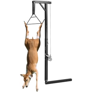 image:imageVEVOR Tripod Deer Hoist Hunting Game Hoist Winch Lift with Gambrel amp Manual Winch Hunting Game Skinning and Cleaning Accessory for Cleaning Skinning and Moving BlackBlack