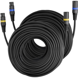 image:imageVEVOR XLR Cable 100 ft 2 Pack Shielded Balanced DMX Male to Female Microphone Cables GoldPlated 3Pin XLR Mic Speaker Cord Wires for Stage Lighting Microphones Amplifier Mixer Speaker Systems