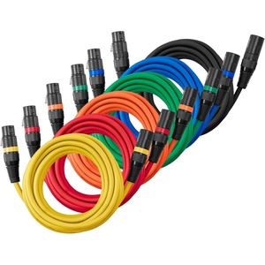 image:imageVEVOR XLR Cable 15 ft 6 Pack Shielded Balanced DMX Male to Female Microphone Cables GoldPlated 3Pin XLR Mic Speaker Cord Wires for Stage Lighting Microphones Amplifier Mixer Speaker Systems15FT 6Pack