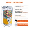 image:imageVEVOR Gumball Machine for Kids 17H Home Candy Vending Machine PC Gumball Dispenser Bubble Gum Machine for Game Stores Coin Operated Gumball Bank for Toy Capsules Bouncy Balls Candy RedYellow