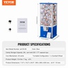 image:imageVEVOR Gumball Machine for Kids 17H Home Candy Vending Machine PC Gumball Dispenser Bubble Gum Machine for Game Stores Coin Operated Gumball Bank for Toy Capsules Bouncy Balls Candy RedBlue