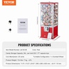 image:imageVEVOR Gumball Machine for Kids 17H Home Candy Vending Machine PC Gumball Dispenser Bubble Gum Machine for Game Stores Coin Operated Gumball Bank for Toy Capsules Bouncy Balls Candy RedRed