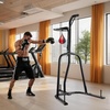 image:imageVEVOR Punching Bag Stand Steel Heavy Duty Workout Training Equipment Adjustable Height Boxing Punching Stand with Weighted Base Holds Up to 140 lbs Freestanding Sandbag Rack for Home Gym Fitness2 in 1 Freestanding Sandbag Rack