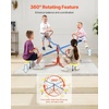image:imageVEVOR Seesaw Teeter Totter for Kids 110 lbs Load Capacity per Seat Sit and Spin Teeter Totter with 4prong Support Legs Playground Equipment with Swiveling 360 Degrees Rotating for Aged 3 4 SeatsRedyellowblue