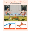 image:imageVEVOR Seesaw Teeter Totter for Kids 110 lbs Load Capacity per Seat Sit and Spin Teeter Totter with 4prong Support Legs Playground Equipment with Swiveling 360 Degrees Rotating for Aged 3 4 SeatsOrange  Blue