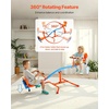 image:imageVEVOR Seesaw Teeter Totter for Kids 110 lbs Load Capacity per Seat Sit and Spin Teeter Totter with 4prong Support Legs Playground Equipment with Swiveling 360 Degrees Rotating for Aged 3 4 SeatsOrange  Blue