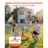 image:imageVEVOR Seesaw Teeter Totter for Kids 110 lbs Load Capacity per Seat Sit and Spin Teeter Totter with 4prong Support Legs Playground Equipment with Swiveling 360 Degrees Rotating for Aged 3 4 SeatsRedyellowblue