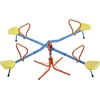 image:imageVEVOR Seesaw Teeter Totter for Kids 110 lbs Load Capacity per Seat Sit and Spin Teeter Totter with 4prong Support Legs Playground Equipment with Swiveling 360 Degrees Rotating for Aged 3 4 SeatsRedyellowblue