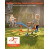 image:imageVEVOR Seesaw Teeter Totter for Kids 110 lbs Load Capacity per Seat Sit and Spin Teeter Totter with 4prong Support Legs Playground Equipment with Swiveling 360 Degrees Rotating for Aged 3 4 SeatsOrange  Blue