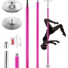 image:imageVEVOR Professional Dancing Pole Spinning Static Dancing Pole Kit Portable Removable Pole 45mm HeavyDuty Stainless Steel Pole Height Adjustable Fitness Pole for Exercise Home Club Gym SilverPink