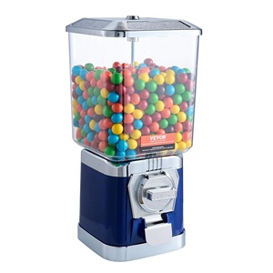 image:imageVEVOR Gumball Machine for Kids 17H Home Candy Vending Machine PC Gumball Dispenser Bubble Gum Machine for Game Stores Coin Operated Gumball Bank for Toy Capsules Bouncy Balls Candy RedBlue