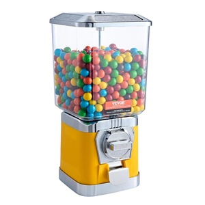 image:imageVEVOR Gumball Machine for Kids 17H Home Candy Vending Machine PC Gumball Dispenser Bubble Gum Machine for Game Stores Coin Operated Gumball Bank for Toy Capsules Bouncy Balls Candy RedYellow