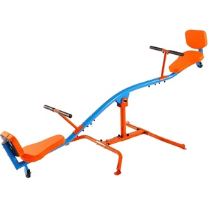 image:imageVEVOR Seesaw Teeter Totter for Kids 110 lbs Load Capacity per Seat Sit and Spin Teeter Totter with 4prong Support Legs Playground Equipment with Swiveling 360 Degrees Rotating for Aged 3 4 SeatsOrange  Blue