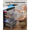 image:imageVEVOR 3Drawer Refrigerator 24 in Undercounter Beverage Cooler Large Capacity Drink Fridge 3 Separate Storage Zones 304 Stainless Steel Drawers Fast Cooling for Kitchen Game Room amp Home Bar