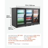 image:imageVEVOR Back Bar Cooler 114 CuFt Commercial Beverage Refrigerator 3 Sliding Glass Doors Fan Cooling Under Counter Beer Fridge wLED Lighting Shelves LowE Glass Display for Drinks Bar Store