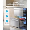 image:imageVEVOR Drawer Refrigerator 24 in Undercounter Beverage Fridge Large Capacity Drink Cooler with 304 Stainless Steel Drawers Temp Control Powerful Compressor for Kitchen Office amp Game Room