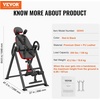 image:imageVEVOR Inversion Table 300 lbs Capacity Heavy Duty Back Inverter Stretcher Inverted Table with DualRoller Locking Decompression Tables for Shoulders Neck MultiAngle Adjustable Tether StrapRedBlack