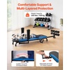 image:imageVEVOR Inversion Table 300 lbs Capacity Heavy Duty Back Inverter Stretcher Inverted Table with DualRoller Locking Decompression Tables for Shoulders Neck MultiAngle Adjustable Tether StrapBlue and Black Back Pad  Black Frame