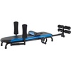 image:imageVEVOR Inversion Table 300 lbs Capacity Heavy Duty Back Inverter Stretcher Inverted Table with DualRoller Locking Decompression Tables for Shoulders Neck MultiAngle Adjustable Tether StrapBlue and Black Back Pad  Black Frame