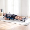 image:imageVEVOR Inversion Table 300 lbs Capacity Heavy Duty Back Inverter Stretcher Inverted Table with DualRoller Locking Decompression Tables for Shoulders Neck MultiAngle Adjustable Tether StrapBlue and Black Back Pad  Black Frame