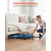 image:imageVEVOR Inversion Table 300 lbs Capacity Heavy Duty Back Inverter Stretcher Inverted Table with DualRoller Locking Decompression Tables for Shoulders Neck MultiAngle Adjustable Tether StrapBlue and Black Back Pad  Black Frame