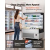 image:imageVEVOR Open Air Merchandiser 31 cu ft Shelving Commercial Refrigerator Grab and Go Fan Cooling Display Cooler with LED Lighting Night Curtain Horizontal for Restaurants Stores Office75 cuft