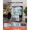 image:imageVEVOR Open Air Merchandiser 31 cu ft Shelving Commercial Refrigerator Grab and Go Fan Cooling Display Cooler with LED Lighting Night Curtain Horizontal for Restaurants Stores Office54 cuft