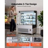 image:imageVEVOR Open Air Merchandiser 31 cu ft Shelving Commercial Refrigerator Grab and Go Fan Cooling Display Cooler with LED Lighting Night Curtain Horizontal for Restaurants Stores Office75 cuft