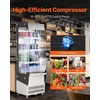 image:imageVEVOR Open Air Merchandiser 31 cu ft Shelving Commercial Refrigerator Grab and Go Fan Cooling Display Cooler with LED Lighting Night Curtain Horizontal for Restaurants Stores Office78 cuft