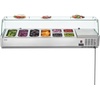 image:imageVEVOR Refrigerated Condiment Prep Station 140 W Countertop Refrigerated Condiment Station with Five 13 Pans amp Four 16 Pans 304 Stainless Body and PC Lid Sandwich Prep Table with Stainless GuardNew Glass 60 in