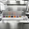 image:imageVEVOR Refrigerated Condiment Prep Station 140 W Countertop Refrigerated Condiment Station with Five 13 Pans amp Four 16 Pans 304 Stainless Body and PC Lid Sandwich Prep Table with Stainless GuardNew Stainless 71 in