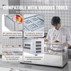 image:imageVEVOR Refrigerated Condiment Prep Station 140 W Countertop Refrigerated Condiment Station with Five 13 Pans amp Four 16 Pans 304 Stainless Body and PC Lid Sandwich Prep Table with Stainless GuardOriginal Glass 40 in