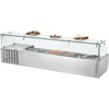 image:imageVEVOR Refrigerated Condiment Prep Station 140 W Countertop Refrigerated Condiment Station with Five 13 Pans amp Four 16 Pans 304 Stainless Body and PC Lid Sandwich Prep Table with Stainless GuardNew Glass 60 in