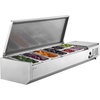 image:imageVEVOR Refrigerated Condiment Prep Station 140 W Countertop Refrigerated Condiment Station with Five 13 Pans amp Four 16 Pans 304 Stainless Body and PC Lid Sandwich Prep Table with Stainless GuardNew Stainless 60 in