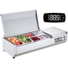 image:imageVEVOR Refrigerated Condiment Prep Station 140 W Countertop Refrigerated Condiment Station with Five 13 Pans amp Four 16 Pans 304 Stainless Body and PC Lid Sandwich Prep Table with Stainless GuardNew Stainless 48in