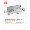 image:imageVEVOR Refrigerated Condiment Prep Station 140 W Countertop Refrigerated Condiment Station with Five 13 Pans amp Four 16 Pans 304 Stainless Body and PC Lid Sandwich Prep Table with Stainless GuardNew Stainless 71 in