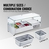 image:imageVEVOR Refrigerated Condiment Prep Station 140 W Countertop Refrigerated Condiment Station with Five 13 Pans amp Four 16 Pans 304 Stainless Body and PC Lid Sandwich Prep Table with Stainless GuardOriginal Glass 40 in
