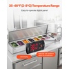 image:imageVEVOR Refrigerated Condiment Prep Station 140 W Countertop Refrigerated Condiment Station with Five 13 Pans amp Four 16 Pans 304 Stainless Body and PC Lid Sandwich Prep Table with Stainless GuardNew Stainless 71 in