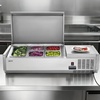 image:imageVEVOR Refrigerated Condiment Prep Station 140 W Countertop Refrigerated Condiment Station with Five 13 Pans amp Four 16 Pans 304 Stainless Body and PC Lid Sandwich Prep Table with Stainless GuardNew Stainless 40 in