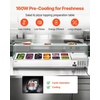 image:imageVEVOR Refrigerated Condiment Prep Station 140 W Countertop Refrigerated Condiment Station with Five 13 Pans amp Four 16 Pans 304 Stainless Body and PC Lid Sandwich Prep Table with Stainless GuardNew Glass 60 in