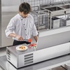 image:imageVEVOR Refrigerated Condiment Prep Station 140 W Countertop Refrigerated Condiment Station with Five 13 Pans amp Four 16 Pans 304 Stainless Body and PC Lid Sandwich Prep Table with Stainless GuardNew Stainless 48in