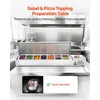 image:imageVEVOR Refrigerated Condiment Prep Station 140 W Countertop Refrigerated Condiment Station with Five 13 Pans amp Four 16 Pans 304 Stainless Body and PC Lid Sandwich Prep Table with Stainless GuardNew Stainless 71 in