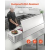 image:imageVEVOR Refrigerated Condiment Prep Station 140 W Countertop Refrigerated Condiment Station with Five 13 Pans amp Four 16 Pans 304 Stainless Body and PC Lid Sandwich Prep Table with Stainless GuardNew Stainless 60 in