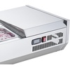 image:imageVEVOR Refrigerated Condiment Prep Station 140 W Countertop Refrigerated Condiment Station with Five 13 Pans amp Four 16 Pans 304 Stainless Body and PC Lid Sandwich Prep Table with Stainless GuardNew Stainless 48in