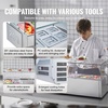 image:imageVEVOR Refrigerated Condiment Prep Station 140 W Countertop Refrigerated Condiment Station with Five 13 Pans amp Four 16 Pans 304 Stainless Body and PC Lid Sandwich Prep Table with Stainless GuardOriginal Glass 55 in