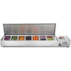 image:imageVEVOR Refrigerated Condiment Prep Station 140 W Countertop Refrigerated Condiment Station with Five 13 Pans amp Four 16 Pans 304 Stainless Body and PC Lid Sandwich Prep Table with Stainless GuardNew Stainless 71 in