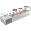 image:imageVEVOR Refrigerated Condiment Prep Station 140 W Countertop Refrigerated Condiment Station with Five 13 Pans amp Four 16 Pans 304 Stainless Body and PC Lid Sandwich Prep Table with Stainless GuardNew Glass 60 in