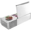 image:imageVEVOR Refrigerated Condiment Prep Station 140 W Countertop Refrigerated Condiment Station with Five 13 Pans amp Four 16 Pans 304 Stainless Body and PC Lid Sandwich Prep Table with Stainless GuardNew Stainless 40 in
