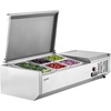 image:imageVEVOR Refrigerated Condiment Prep Station 140 W Countertop Refrigerated Condiment Station with Five 13 Pans amp Four 16 Pans 304 Stainless Body and PC Lid Sandwich Prep Table with Stainless GuardNew Stainless 40 in