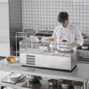 image:imageVEVOR Refrigerated Condiment Prep Station 140 W Countertop Refrigerated Condiment Station with Five 13 Pans amp Four 16 Pans 304 Stainless Body and PC Lid Sandwich Prep Table with Stainless GuardOriginal Glass 40 in